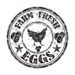 Farm fresh eggs stamp