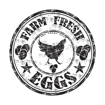 Farm fresh eggs stamp