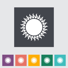 Sun single flat icon.