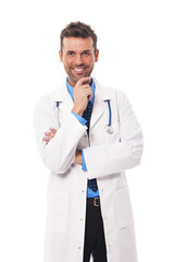 Fototapeta premium Portrait of confident handsome doctor
