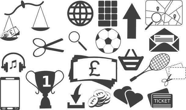 Set of a range of various icons