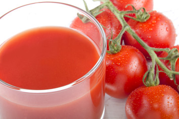 tomato juice in a glass