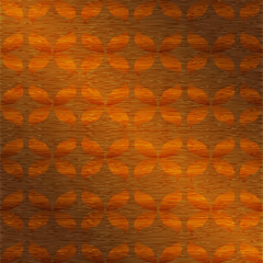 Seamless pattern with orange leaves, fabric texture