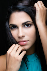 Close-up portrait of a beautiful young woman