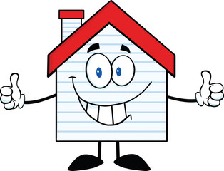 Smiling House Cartoon Character With New Siding