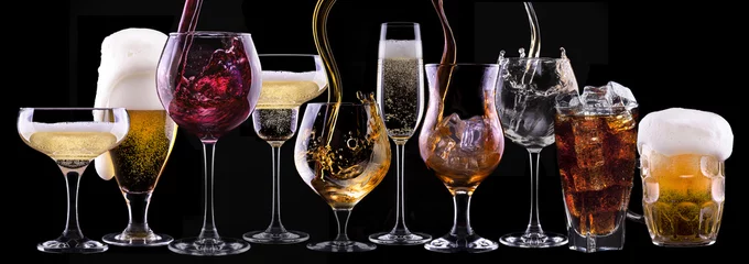 Crédence de cuisine en verre imprimé Bar différentes images d& 39 alcool