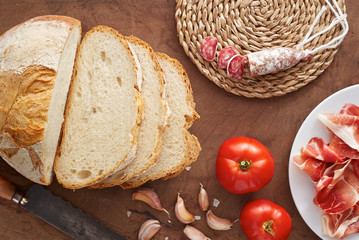 Bread with cold meat