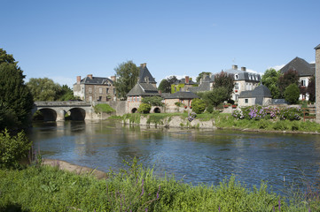 Fototapeta premium River Selune famous for salmon fishing Ducey France