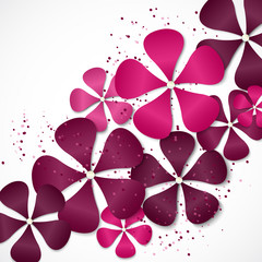 red flowers. paper flowers. vector background