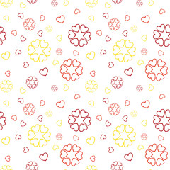 The heart and flowers background