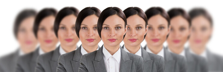 Group of business women clones