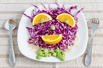 Red Cabbage salad with orange