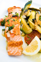 grilled salmon and lemon