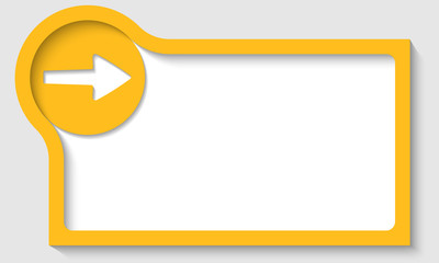 yellow text frame with arrow