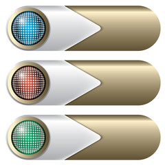 set of three golden buttons