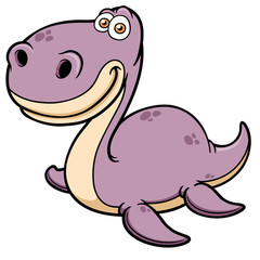 Vector illustration of Cartoon dinosaur