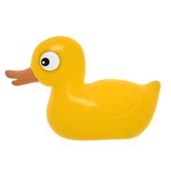 Rubber Duck on White Background