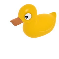 Rubber Duck on White Background