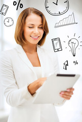 businesswoman with tablet pc in office