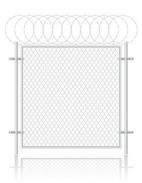 fence made ​​of wire mesh vector illustration