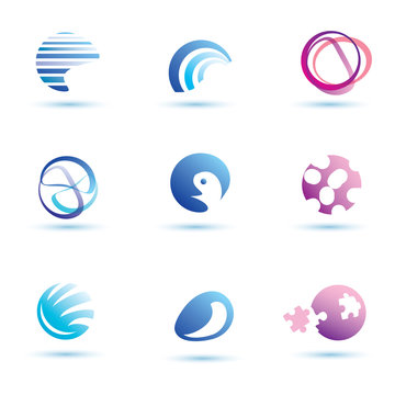 set of abstract globe vector icons