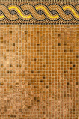 Background with ancient mosaic tiles with ornament.