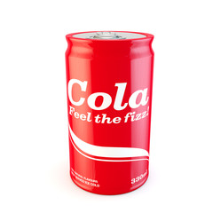 single can of fizzy soda cola with original design