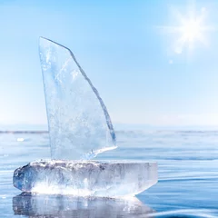 Photo sur Aluminium Cercle polaire Yacht de glace sur l& 39 hiver Baical