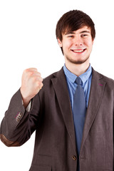 Young businessman happy and Cheers