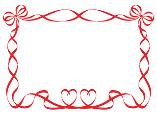 red ribbon frame isolated on white