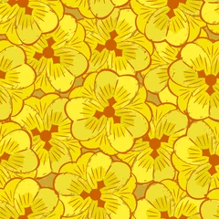 Keuken spatwand met foto abstract gele bloemen naadloos patroon © 100ker