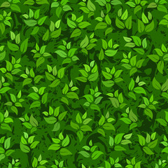 seamless abstract green leaves background