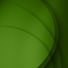 Green smooth twist light lines vector background.