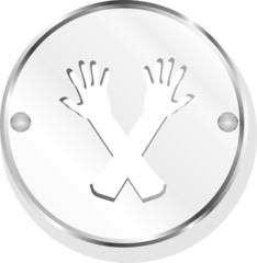 metal icon on white background
