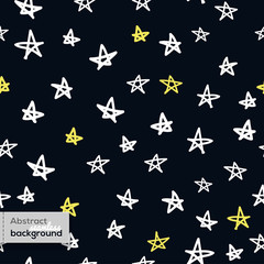 Obraz na płótnie Canvas Vector seamless pattern with doodled stars