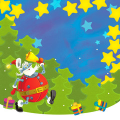 Obraz na płótnie Canvas The christmas card - illustration for the children