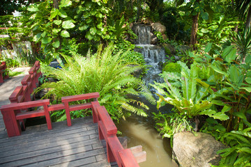 Waterfall in the park.