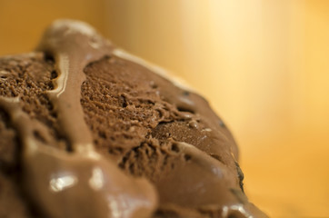 Cocoa and chocolate ice cream detailed surface