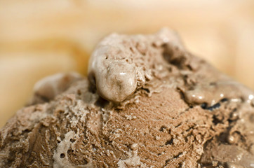 Cocoa and chocolate ice cream detailed surface