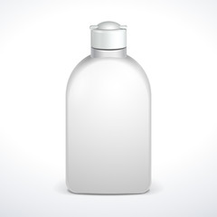 Cosmetic Or Hygiene Grayscale White Plastic Bottle Of Gel