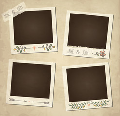 Scrap set of cute vector retro floral photo frames