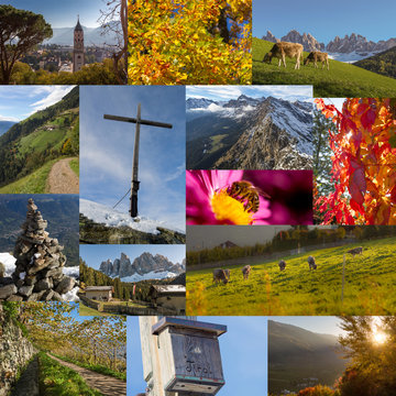 Postcard with autumn impressions of souh tyrol