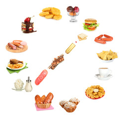 Collage of different unhealthy food