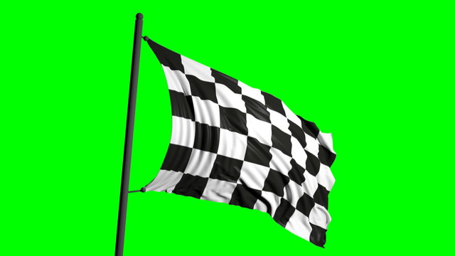 Finishing checkered flag, green box