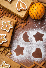 Homemade decorating gingerbread cookies