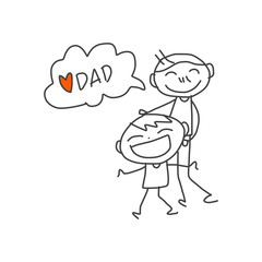 hand drawing cartoon happy kids
