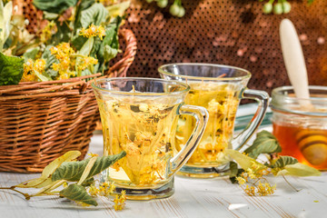 Tea with lime and honey