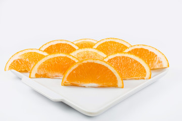 Slices of Orange Isolated on White Background