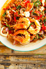 Basil Shrimp and squid.