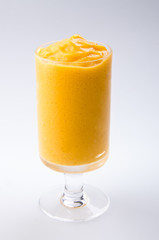 mango yogurt, milk shake isolated on white